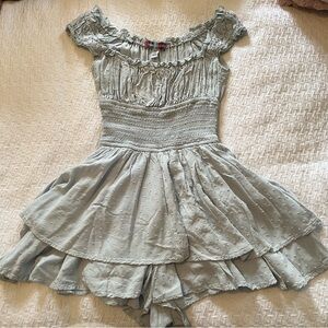 Urban Outfitters Light Blue Ruffle Romper